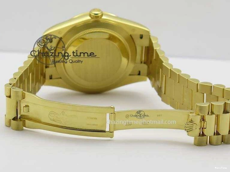 MiroTime 0219 DayDate 40mm BP-Maker 228238 YG Wrapped Gold Roman Dial (Fluted Bezel) On YG Bracelet ETA Attractive 3848